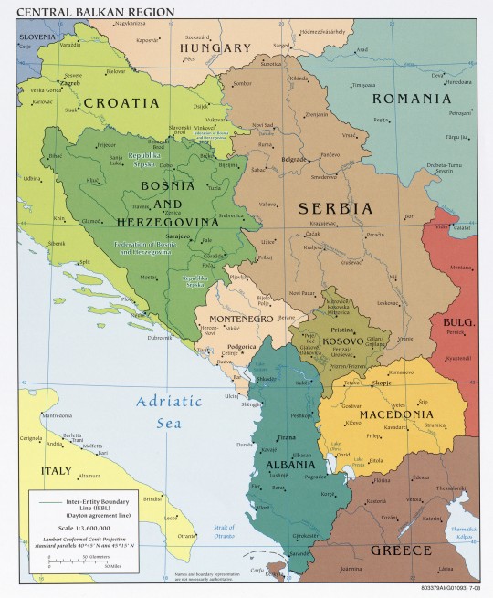 Carte des Balkans